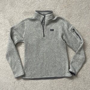 Women's Patagonia Better Sweater Quarter 1/4 Zip Gray Better Sweater